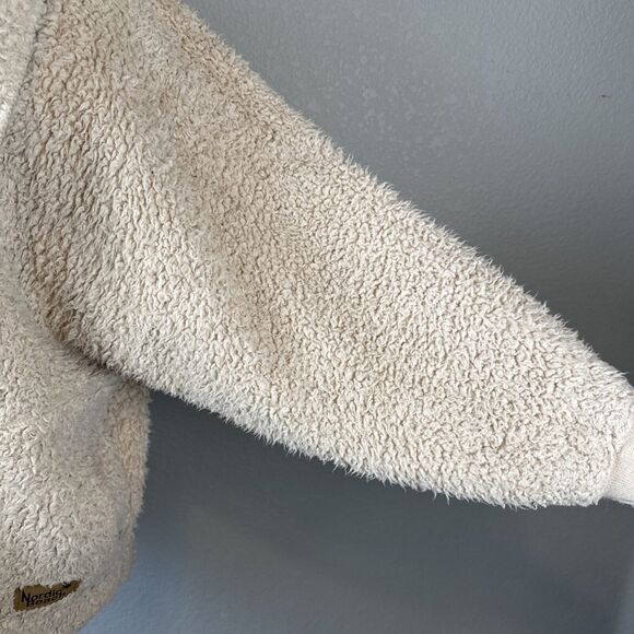 Nordic Beach Soft Body Wrap Cardigan Sweater Coat Hooded Sherpa OS Fluffy Frappe - Picture 3 of 8